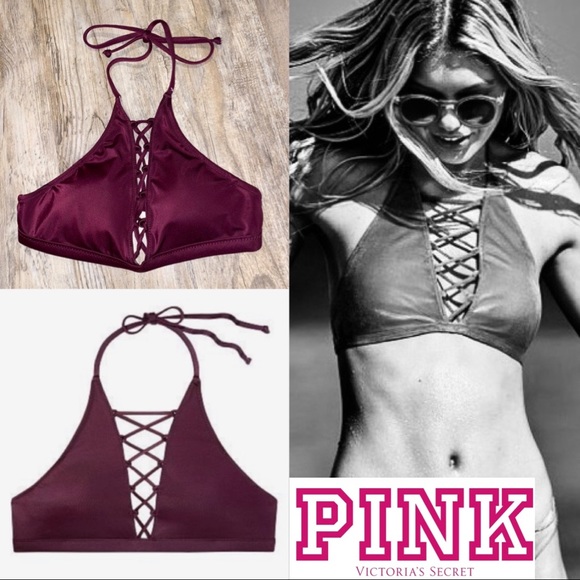 PINK Victoria’s Secret strappy front bikini - Picture 1 of 5